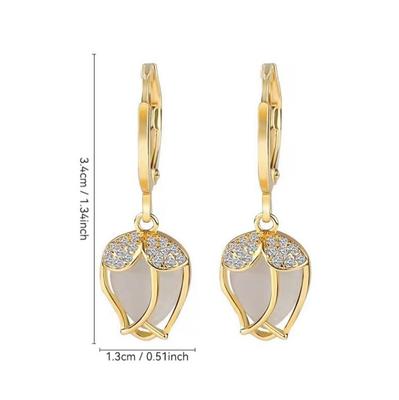 Creative Fashion Women Party Gifts Earrings Tulip Flower Jewelry  Handmade