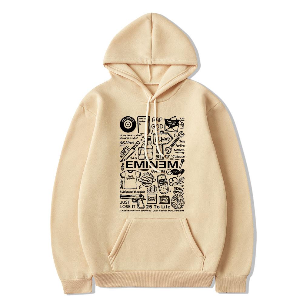 Rapper Eminem Slim Shady Hoodie Fashion Vintage Graphic Hoodies Unisex Women Gothic Sweatshirts Oversized Hip Hop Streetwear Unisex