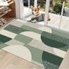 Geometric Pattern Welcome Rug Featuring Interlocking Shapes Ideal for Tech Company Lobbies Gym Locker Rooms and Mall Walkways