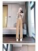 Women's 2026 High-End Grey Wide-Leg Pants - Spring/Summer Straight-Leg Design