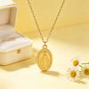1PC Oval Shaped Necklace, Queen Coin Necklace, Stainless Steel Retro Talisman, Jewelry Accessories, Gifts