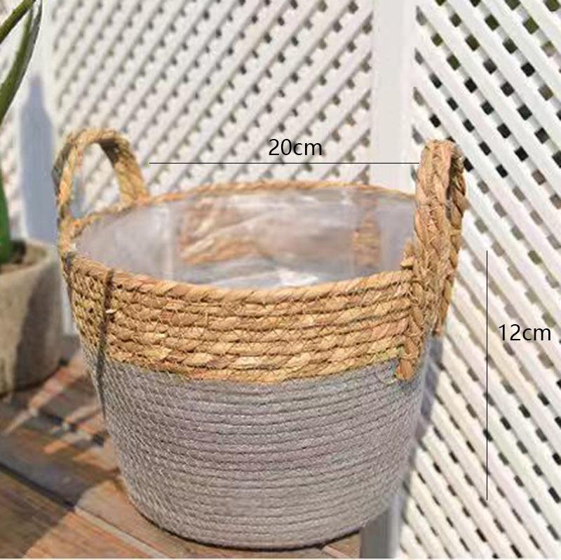 Oversized Straw Pot Extra Large Potted Plant Green Plant Flower Basket Plant Basket Woven Floor-to-Floor Indoor Bonsai