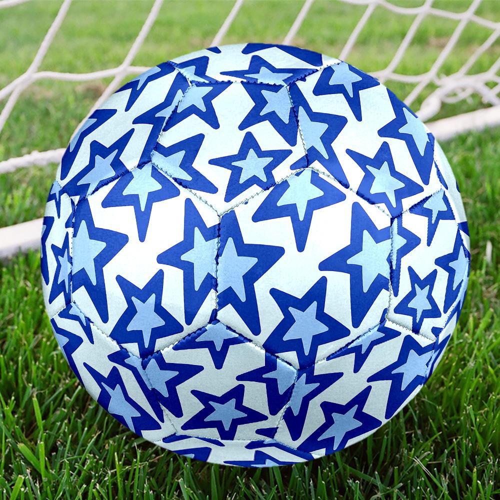1PC Blue Stars Soccer Ball Size 5 Football Machine Sewn Indoor/Outdoor Universal Football A68 Size 5