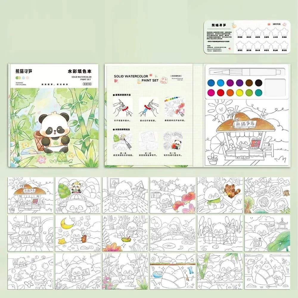 Creative Cartoon Coloring Book Multicolor with Solid Pigment Doodles Book Early Childhood Education Graffiti Art Book Toy
