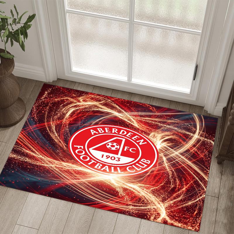 Aberdeen FC Design Crystal Velvet Carpet Cozy Non?Slip Printed Rug For Bedroom Living Room Entrance
