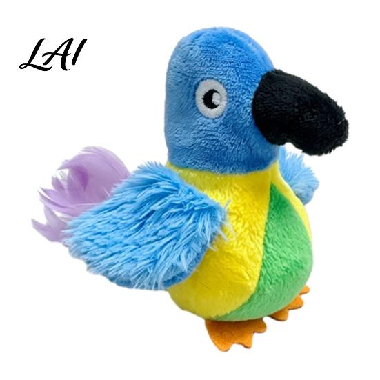 Realistic Animal Shape Cat Toy Chirping Bird Toy Interactive Plush Parrot Soft Stuffed Safe Toys for Kittens Pounce Indoor Cats And Kittens,