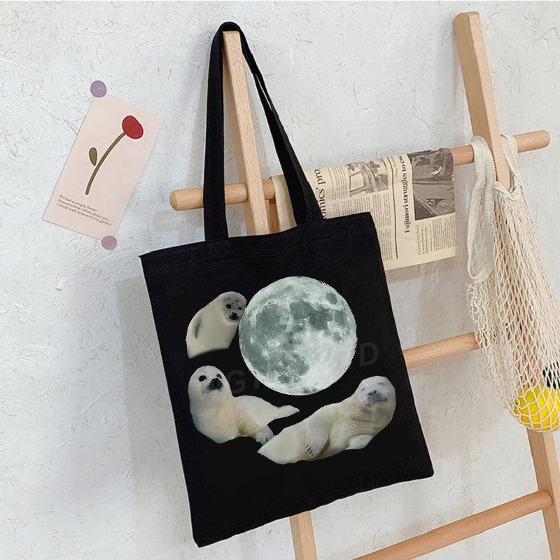Sea Animals Sea Animals Handbag Going Out Portable Large Capacity Messenger Bag Casual Canvas Bag