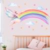 Cartoon Elf Girl Rainbow Wall Sticker Girls Room Cloud Elf Wall Sticker Children'S Bedroom Decor