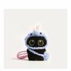 Cute Scarf Black Cat Plush Doll Keychain Camera Shoulder Bag Doll Bag Pendant Car Key Ring Gifts