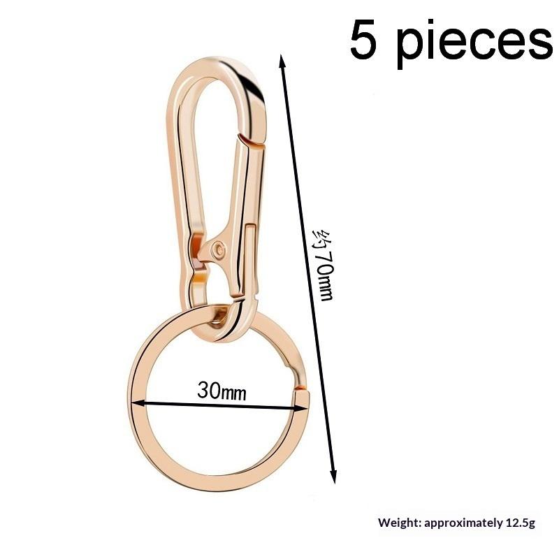 Zinc Alloy Spring Snap Hook Keychain 5Pcs Lightweight Portable for Bag Pendant DIY Craft Camping Tent Accessory Use
