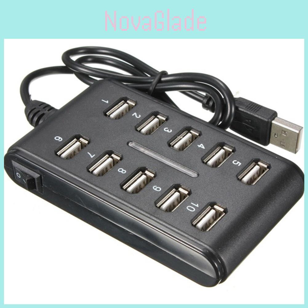Exceptional 10 Port High Speed Extension Cable Usb 2.0 Double Row Hub Adapter For Laptop Pc