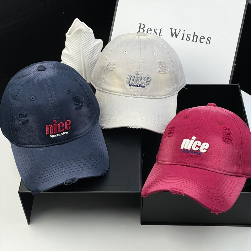 Spring And Summer Ripped Baseball Cap Female Alphabet Embroidered Cap Versatile Sun Hat High Quality Hat Men
