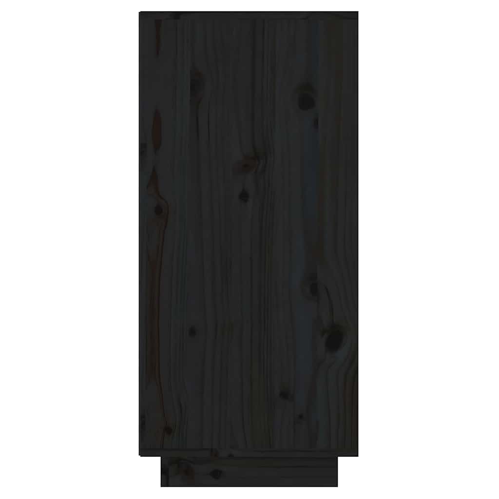 Vidaxl Szafka, Czarna, 60X34X75 Cm, Lite Drewno Sosnowe