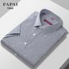 FAPAI Men's Houndstooth Business Anti-Wrinkle Short Sleeve Shirt