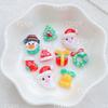 20pcs Resin Kawaii Colorful Mini Santa Trees Elk Snowman Bells Flatback Cartoon Christmas Figurine Scrapbook DIY Decor Crafts