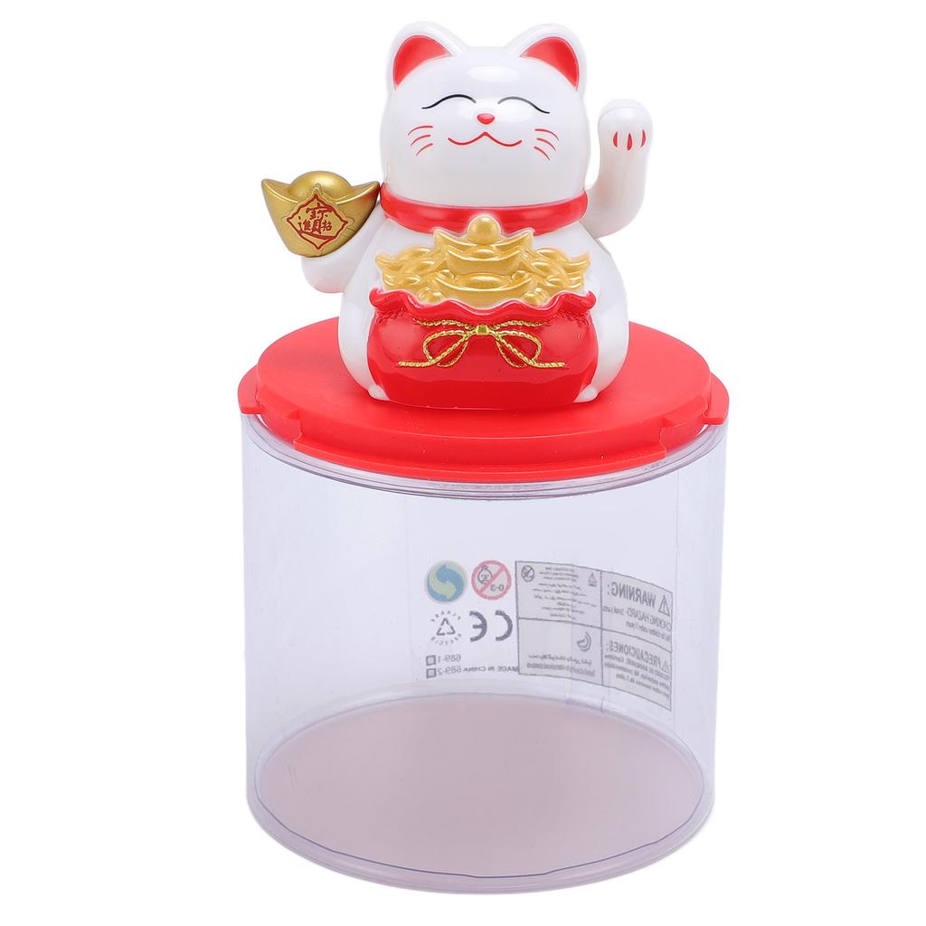 Feng Shui   Cat Solar Powered Waving Maneki Neko Decoration   Cat Statue for Home Shop Car Interior
