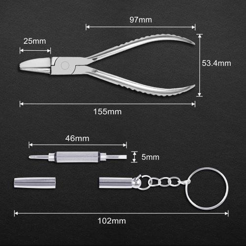LEONTOOL Temple Pliers with Screwdriver, 155mm, Eyeglass Adjustment Pliers for Nose Pad Adjustment, Eyeglass Repair, Maintenance, Professional Tool fo