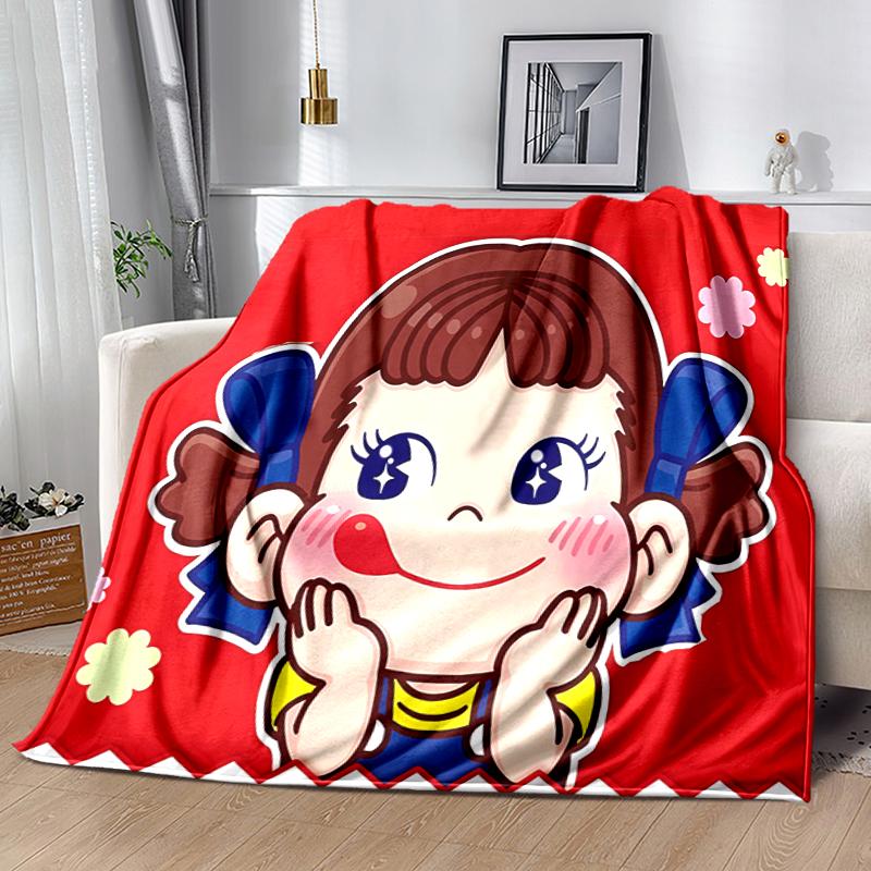 1pc Blanket Peko Chan Print Design, Lightweight Blanket for Sofa, Bed- Soft &Warm, Gift for All Seasons like Christmas, Halloween