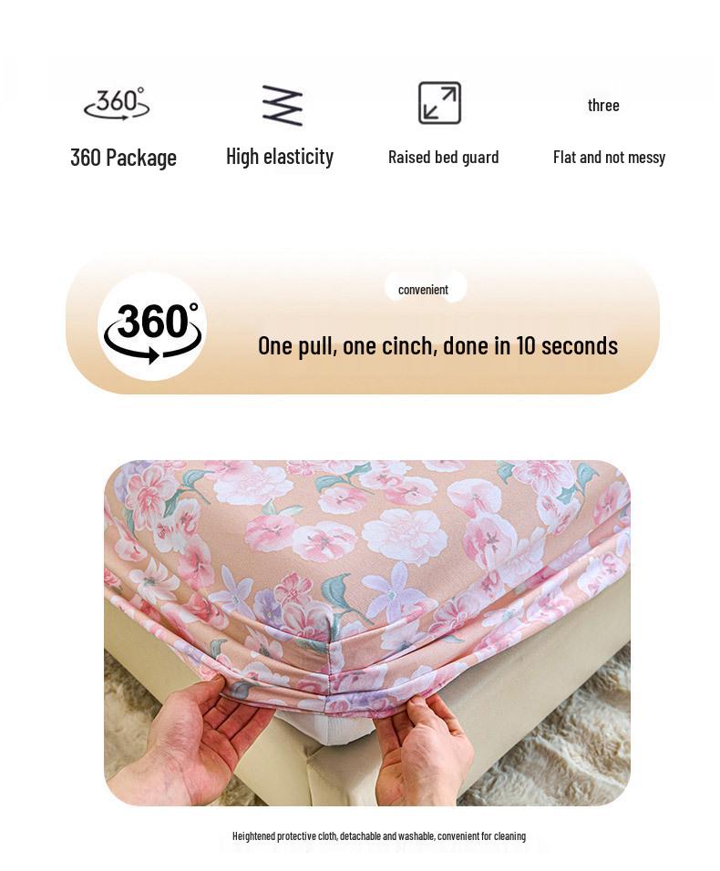 Cooling Summer Fitted Sheet: Thickened, Non-slip, Skin-friendly, Fully Enclosed, Washable Mat