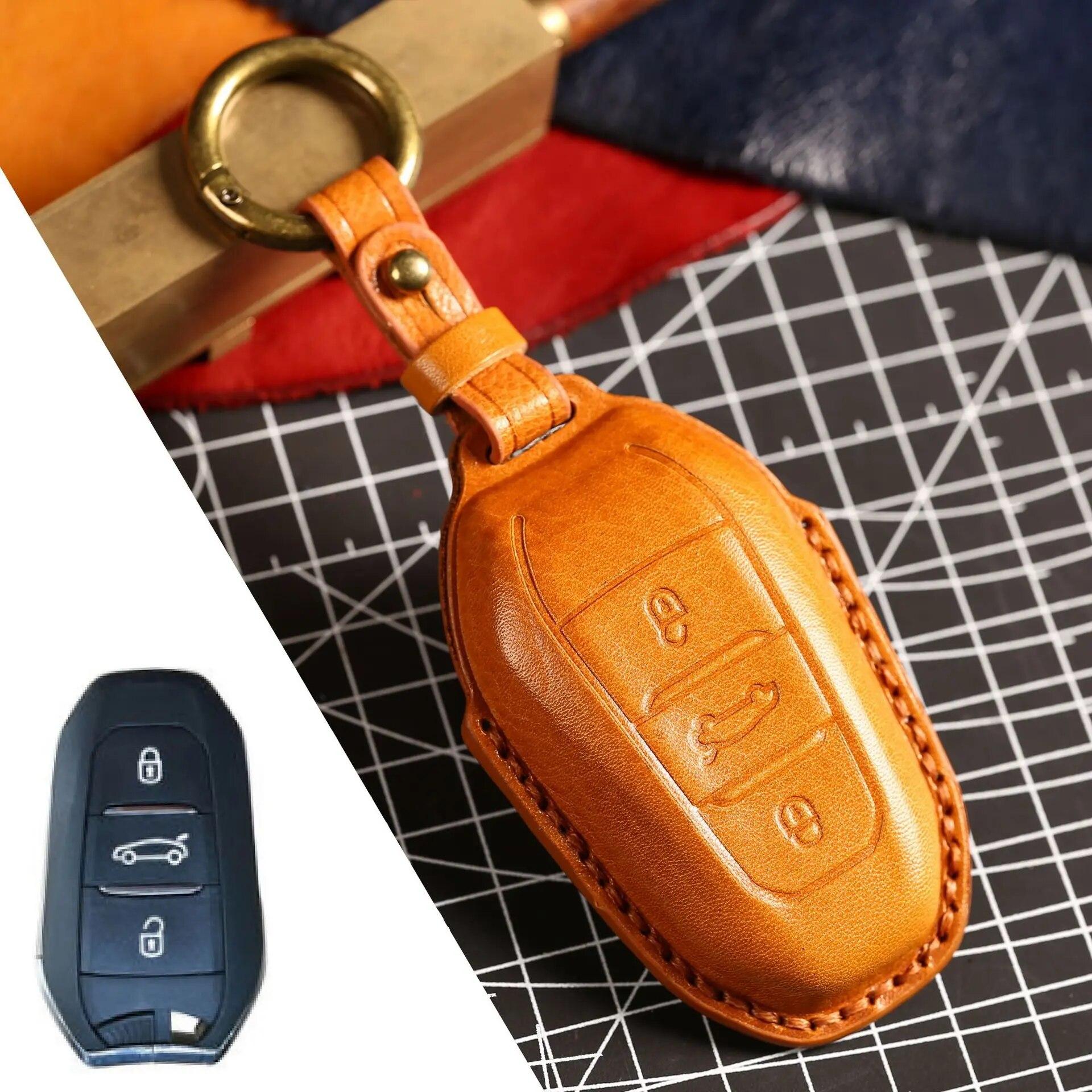 

Кожаный чехол для ключей HOMALL, сумка для ключей для Peugeot Citroen коричневый