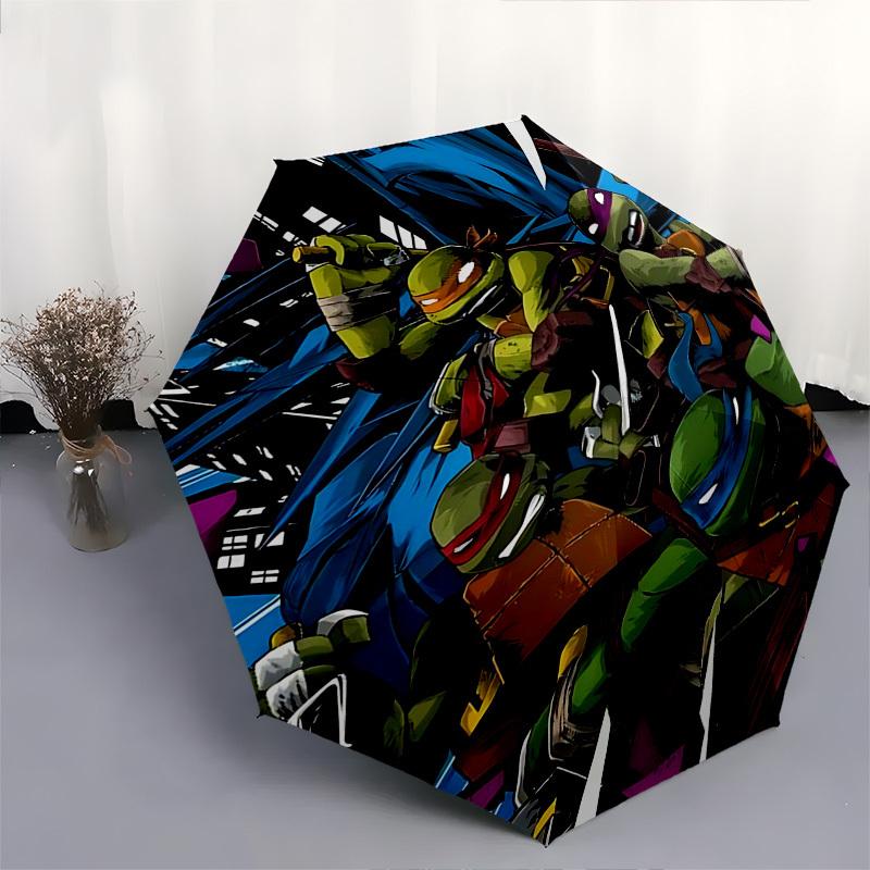 Teenage Mutant Ninja Turtles Automatic Folding Umbrella Compact 8 rib Design,Unique Style,Suitable for Everyday Outdoor Use,Perfect Gif