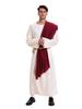 Medieval Renaissance Halloween Costume Hooded Cape Cloak with Scarf, Post-Apocalyptic Shepherd Cape for Cosplay Stage Drama