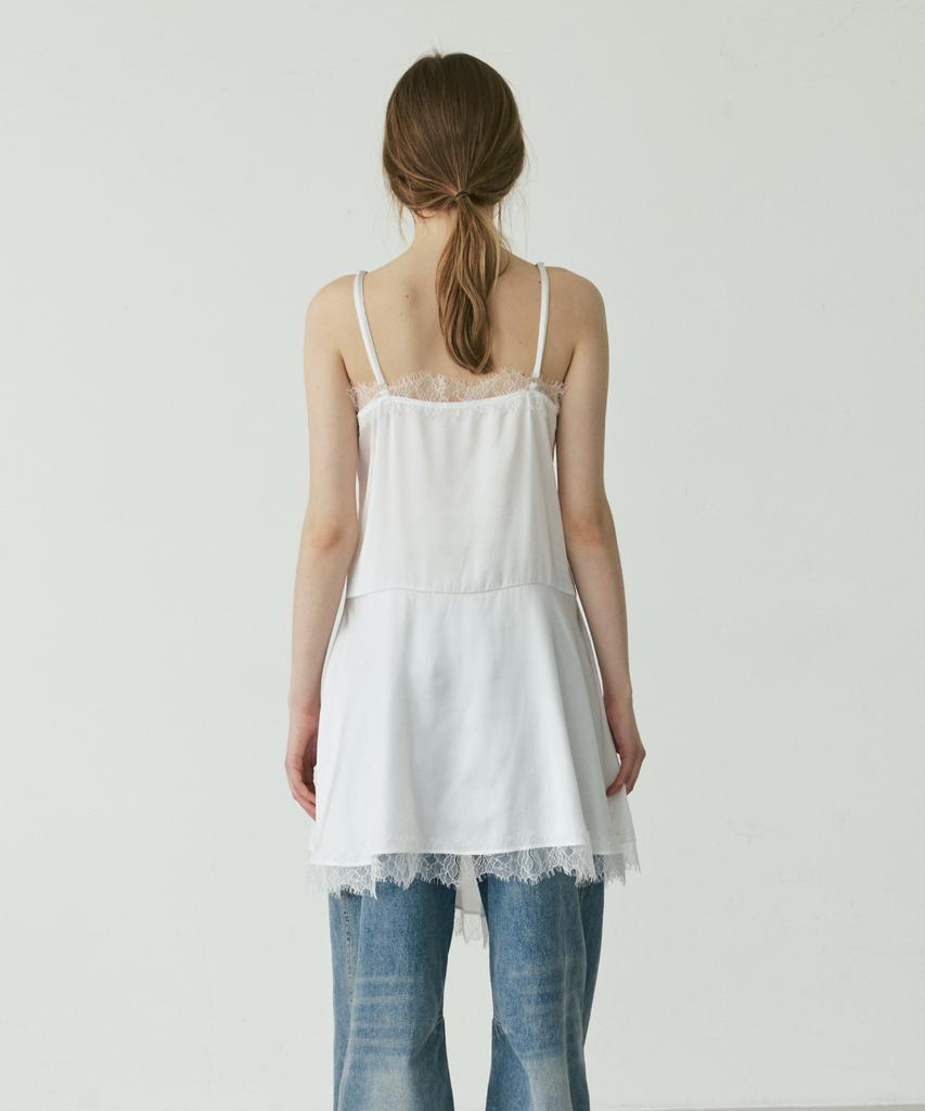 Linte Satin Lace Dress White