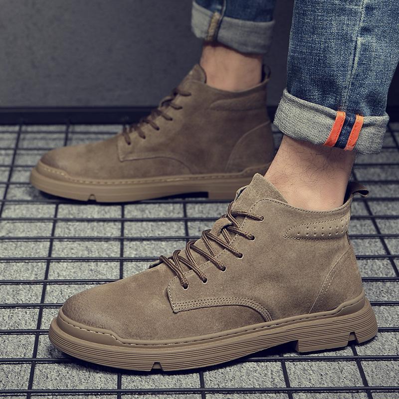 Fashion All-match Men Leather Shoes High Top Man Trainers Casual Mens Walk Footwear Warm Winter Boots Luxury Brand Vulcanized Sneakers