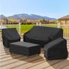 4-teiliges Terrassenmöbel-Abdeckset, Sofa, 2 Stühle & Couchtisch-Schutz mit Windschlaufen, verstellbarem Kordelzug
