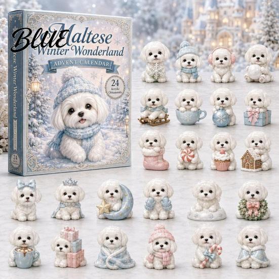 Surprise Mystery Gifts Ornament Set Calendar 24-Day Christmas Advent 2026 Dog Acrylic 2D Educational Holiday