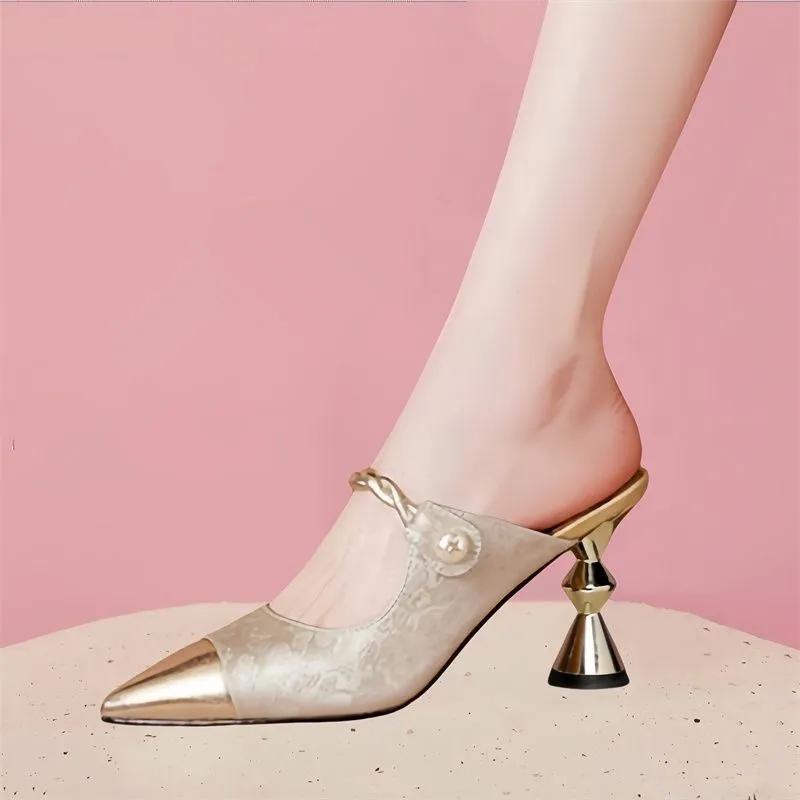  women cute sweet light weight green pointed toe slip on stiletto heel shoes lady casual beige fashion sexy shoes ab795