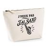 Beige Pencil Case I Can't I Have Saxophone I Can't Minimalist | 3 L Cotton Toiletry Bag with Metal Zip and Flat Bottom