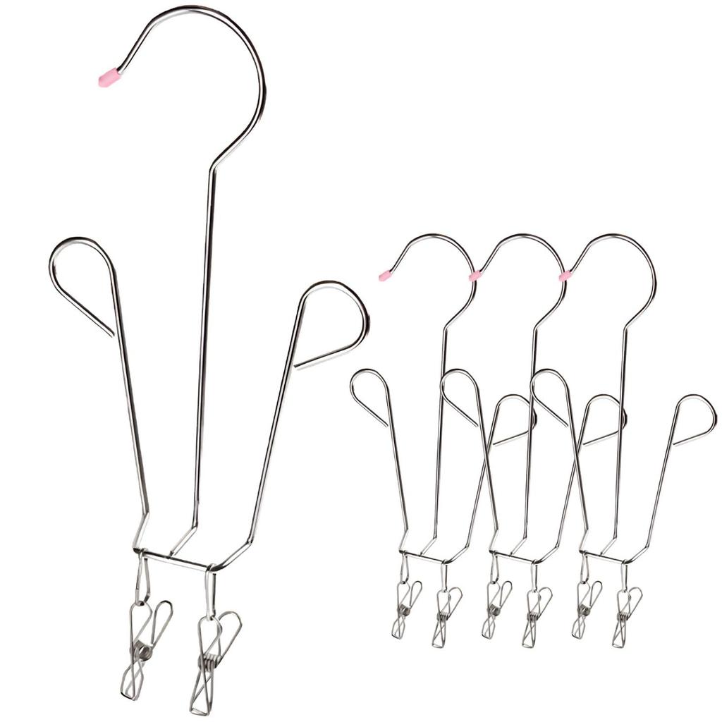 RENASYS Stainless Steel Shoe Drying Hanger Rack with Clips Non-Slip Space-Saving Hanging Organizer for Sneakers Indoor Shoes Accessories Storage