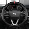 Nlcr7 Carbon Fiber Car Steering Wheel Cover For Seat Leon 5F Mk3 2013-2021 Ibiza 6J Tarraco Arona Ateca Alhambra Auto Accessories