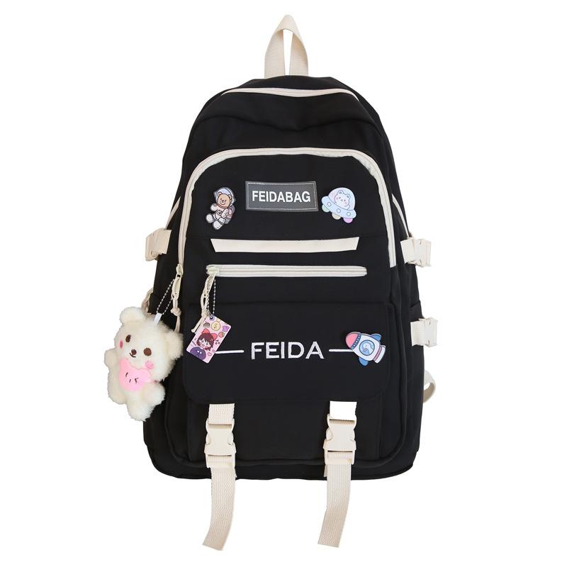 Fashion junior high school students schoolbag large capacity backpack fashion flow crossbody backpack