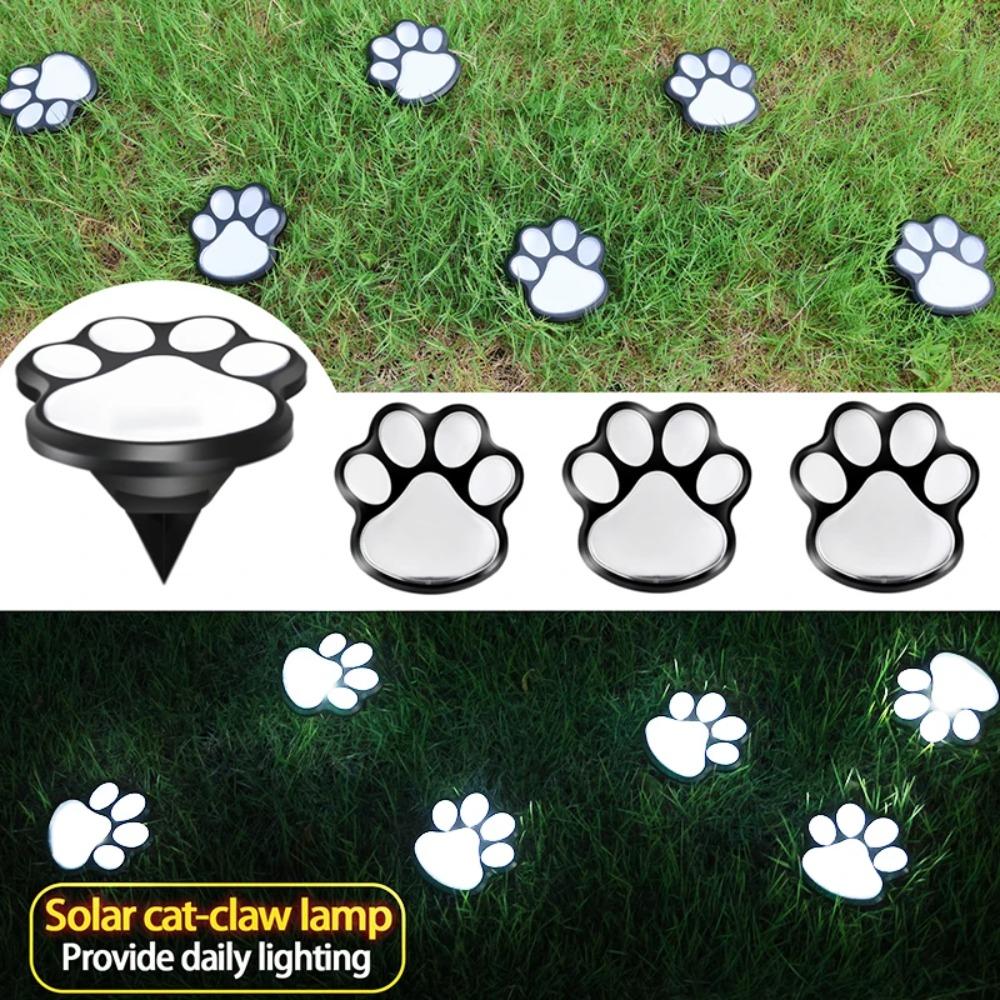 4PCS Outdoor Solar Paw Print Buried Light LED Lawn Lighting Lamp Waterproof IP44 String Light for Garden Courtyard Decorations