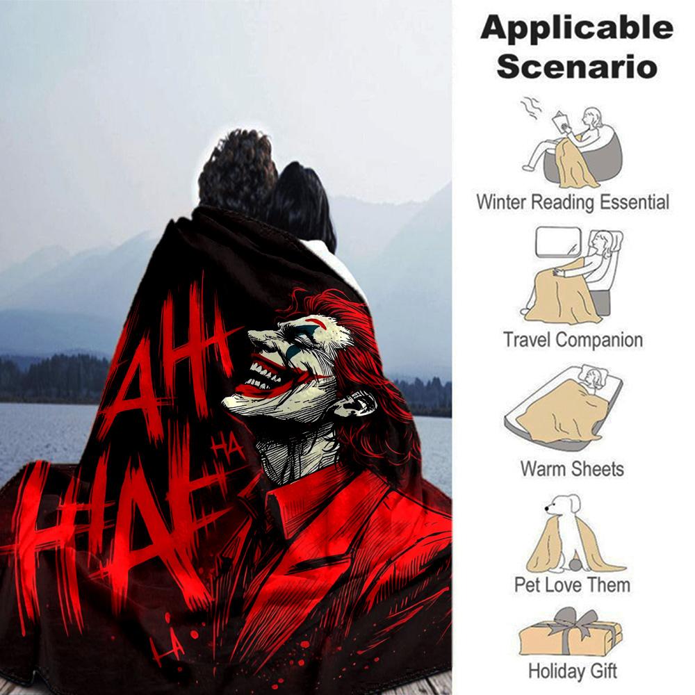 Joker'S Flannel Blanket Super Soft Warm Cozy Blanket For Sofa Bed Office Travel Allseason Home Decor Gift