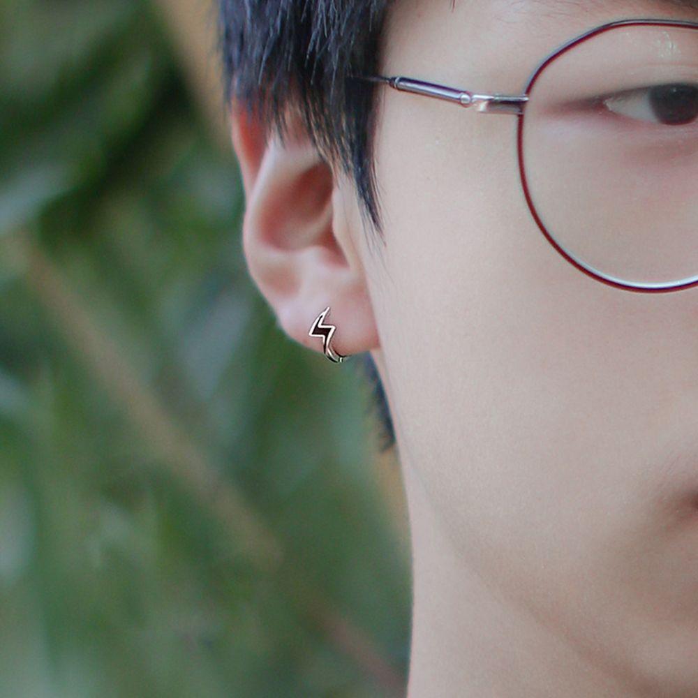 Punk Silver Plate Party Street Wear Ear Buckle Men Accessories Men Hoop Earrings Korean Earrings