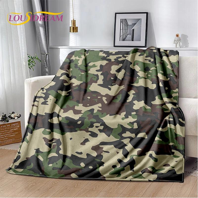 2025 Colorful Camo Green Camouflage Soft Blanket,Soft Throw Blanket for Home Bedroom Bed Sofa Picnic Travel Cover Child Gift