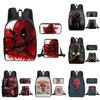 Deadpool 3pcs Student School Bag Backpack Lunch Bags Pencil Case Gifts Kids