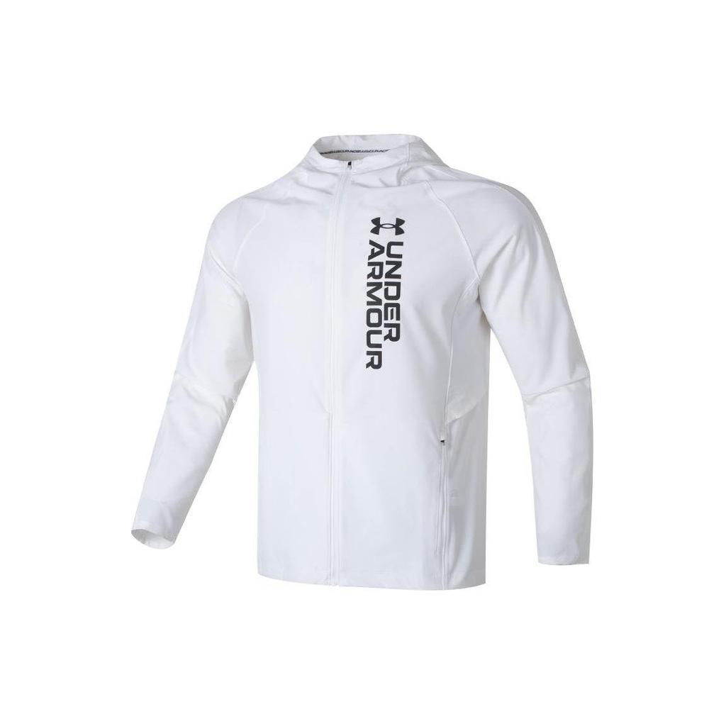 Under Armour Letter Logo Printed Training Hoodie Men White 1377486-100
