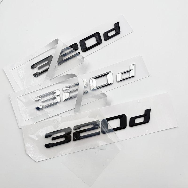 3D ABS Chrom Matt Schwarz Logo 320d Emblem Buchstaben Auto Kofferraum Aufkleber 320d Zubehör