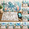 Ambachtsstencils voor Hout Oceaan Stencil Set, Zee Dieren Muurschildering Stencil, Plastic Octopus Muurschildering Eenvoudige Uitlijning Knutselvellen Schilderen Grote Onderwater