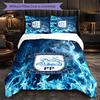Preston North End Football 3 Piece Bedding Set Soft Duvet Cover Set with Pillowcases Printed Bedroom Decor Set for Home
