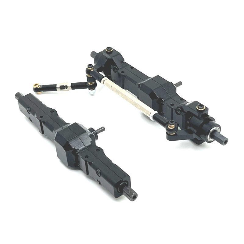 Popu For  RC Car Upgrades Parts Accessories WPL Metal Front and Rear Axle Set  WPL C14 C24 C34 C44 B14 B24 1/16