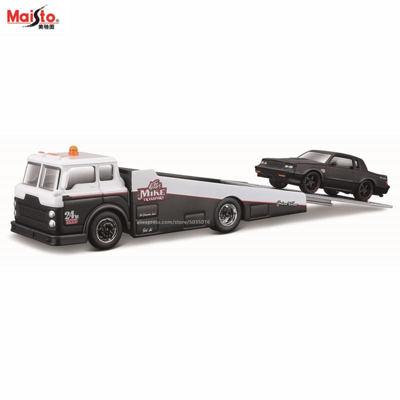 AAAOO1 Maisto 1:64 FLATBED/1988 BMW M3 E30 1965 FORD MUSTANG elite transport Die-casting car model collection gift toy