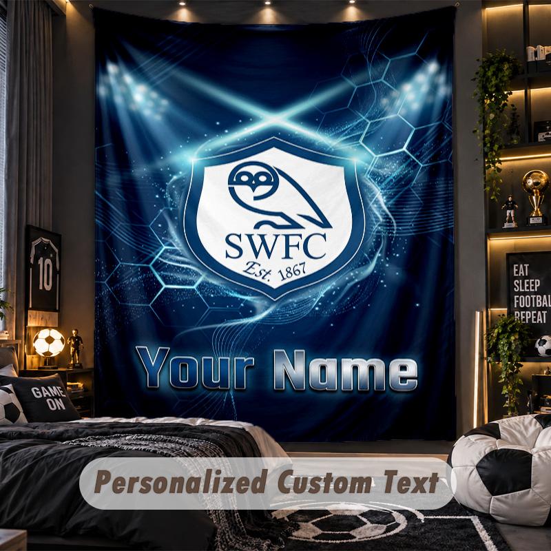 TapestrySheffield Wednesday FC Custom Name Text Personalized Wall Hanging Tapestry Home Wall Decor