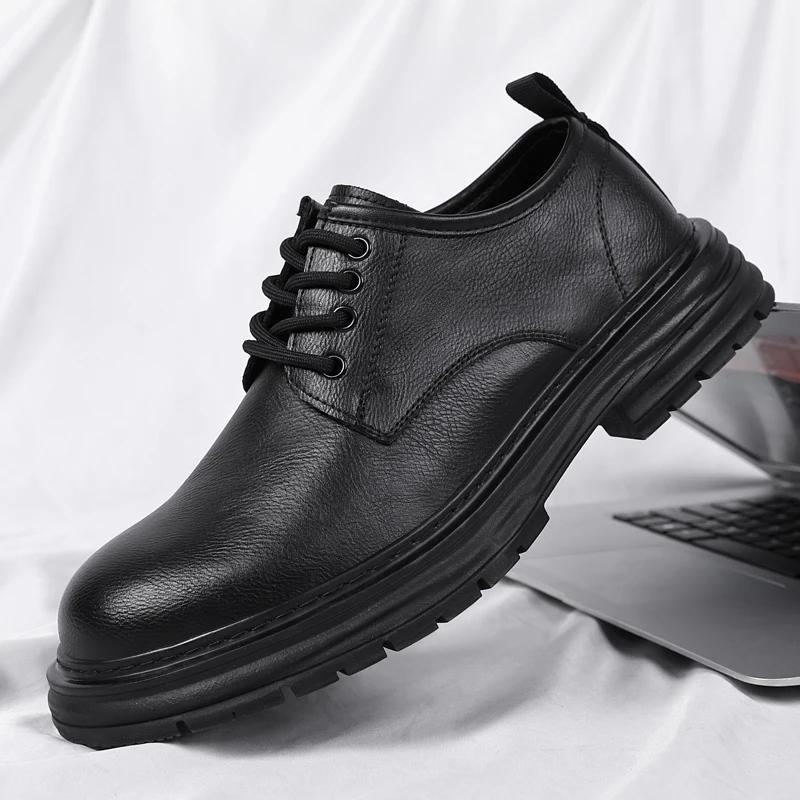 Spring New Male Comfortable Oxfords Footwear Men Business Shoes New Arrival Men's Casual Shoes Lace-Up Men Leather Walking Shoes