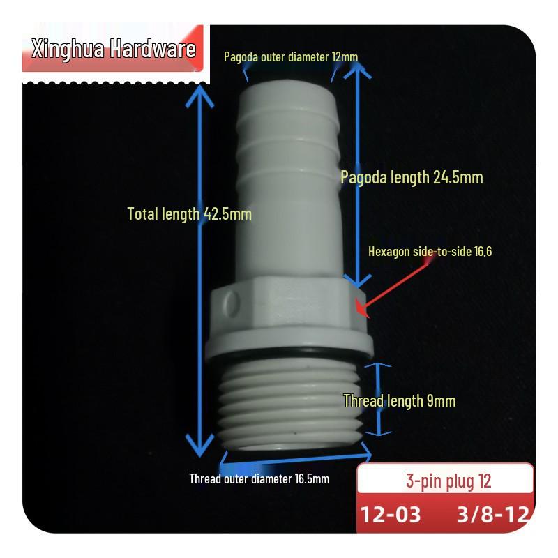 POM Anti-Corrosion Plastic Steel Connector with Internal and External Threads for Water Pipes and Tanks