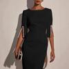 Rochie Elegantă Subțire cu Strassuri, Culoare Solidă, pentru Primăvară/Vară, pentru Navetă, Îmbrăcăminte pentru Femei